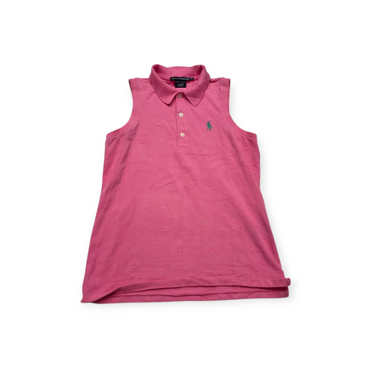 Playera Ralph Lauren Sport Chico Rosa S/mangas Pony Verde
