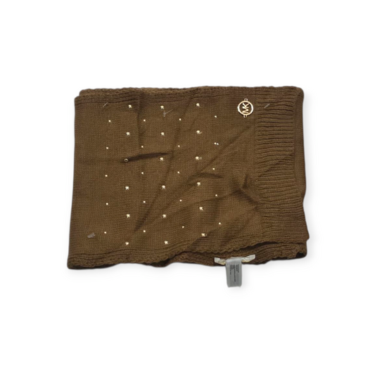 Set De Bufanda Y Gorro Michael Kors Cafe Con Brillos Marrón Claro Unitalla