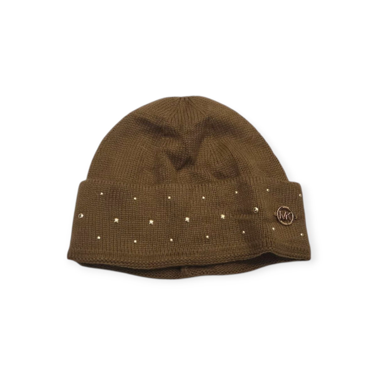 Set De Bufanda Y Gorro Michael Kors Cafe Con Brillos Marrón Claro Unitalla