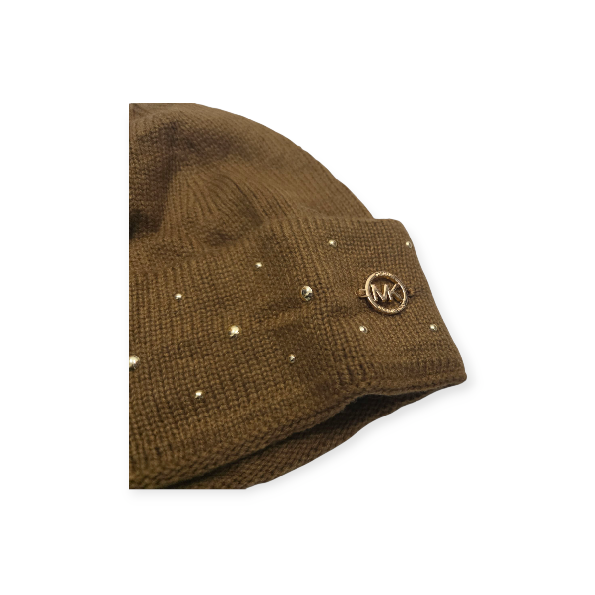 Set De Bufanda Y Gorro Michael Kors Cafe Con Brillos Marrón Claro Unitalla
