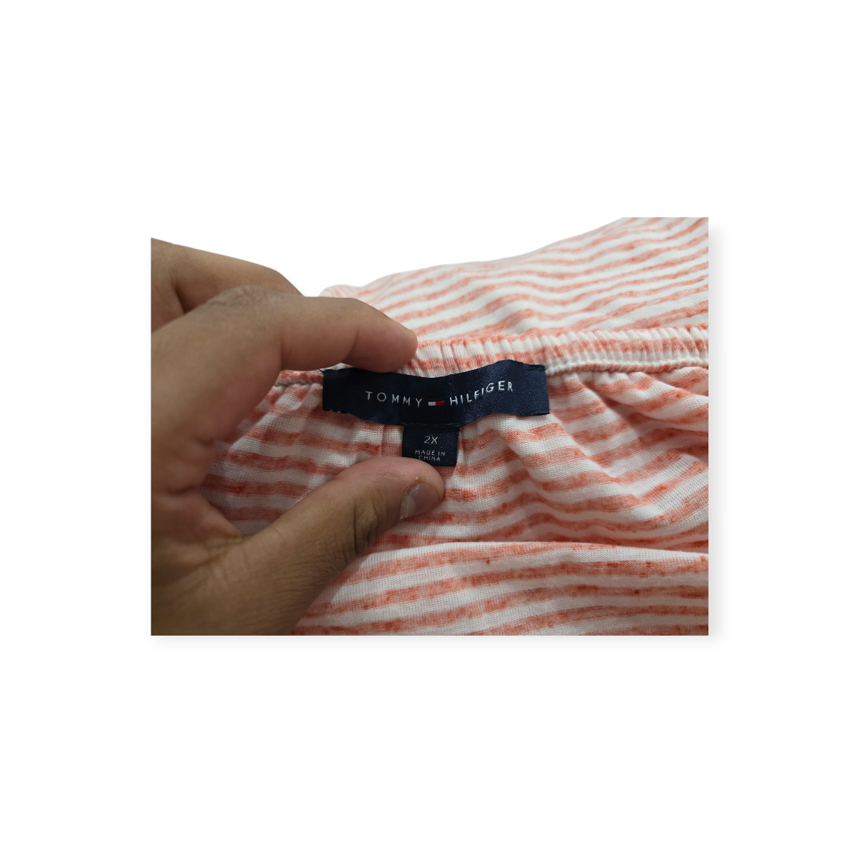 Blusa Tommy Hilfiger 3x Campesina Color Rosa.claro Rayada