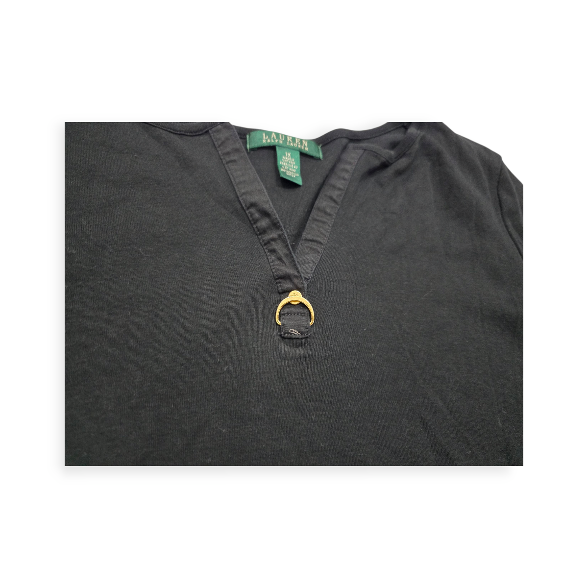 Playera Ralph Lauren Talla 1x Manga Larga Color Negro