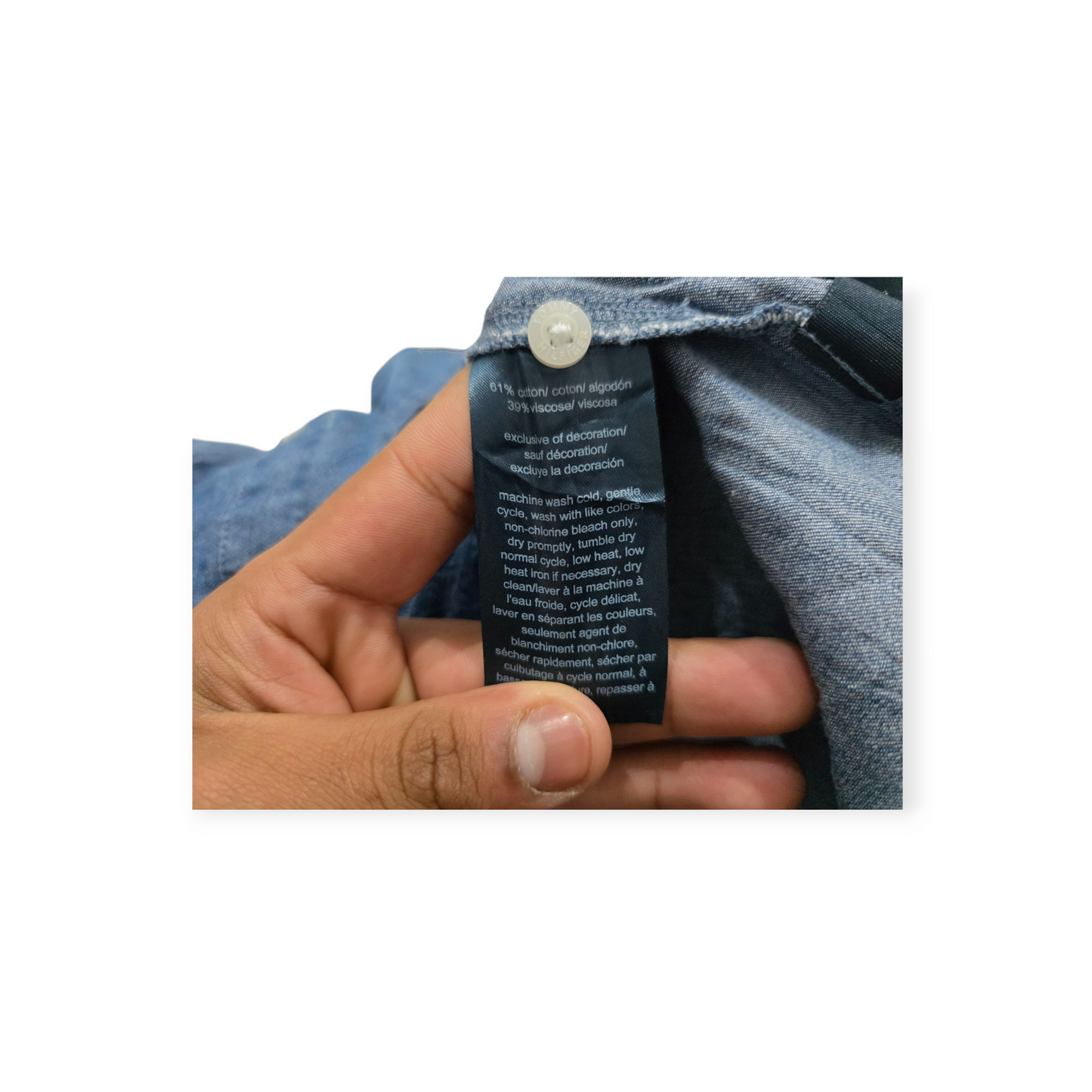 Blusa Tommy Hilfiger Grande L Sin Mangas De Mezclilla