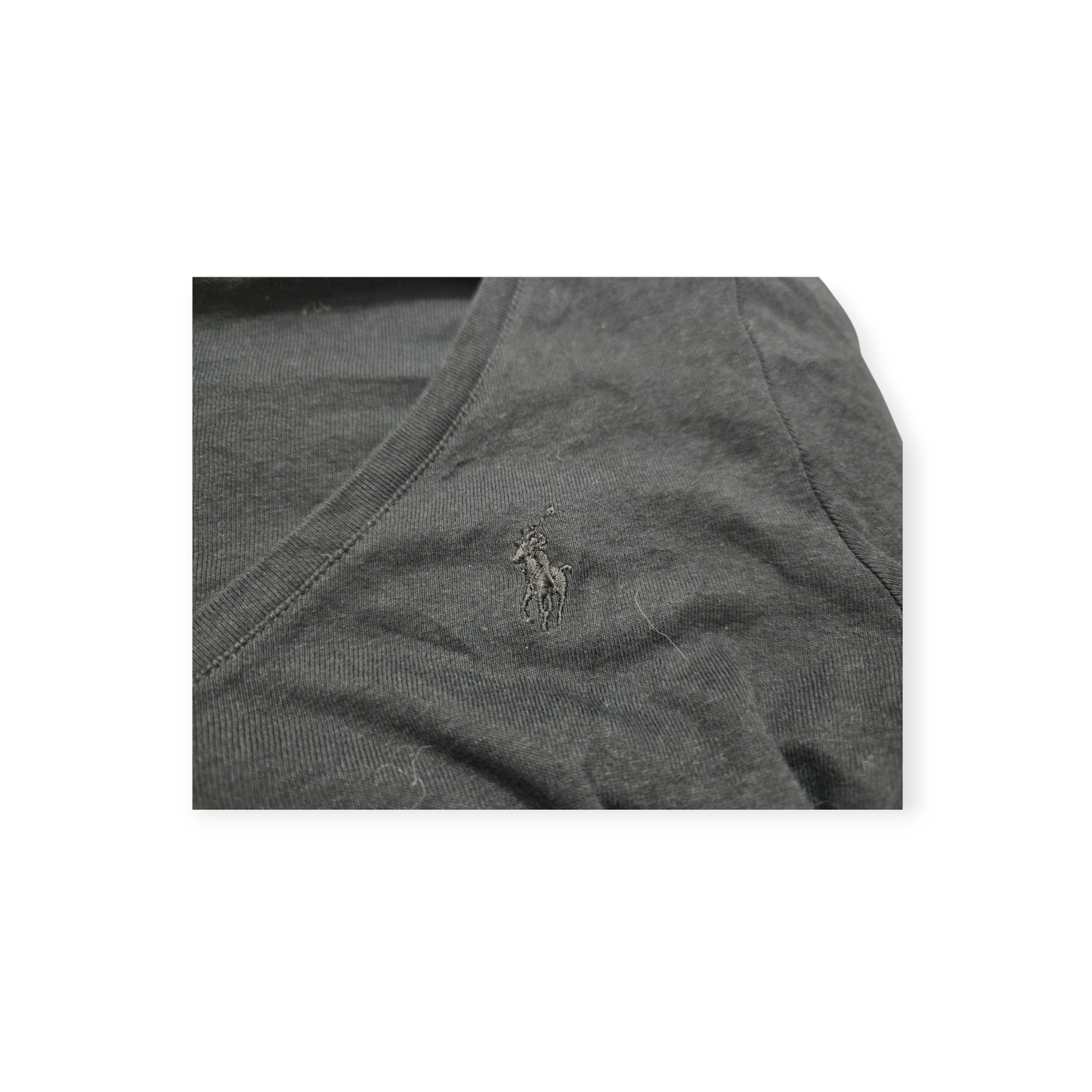 Playera Ralph Lauren Sport Grande L Negra M/larga Pony Negro