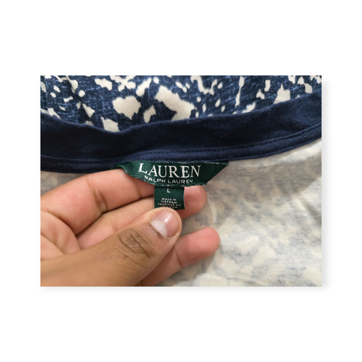 Playera Ralph Lauren Grande L Azul Con Figuras Manga Corta