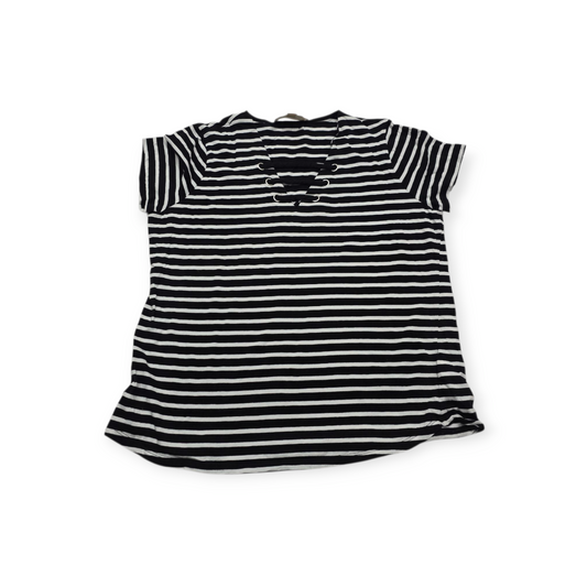 Playera Michael Kors Grande L Negra/blanco Rayada