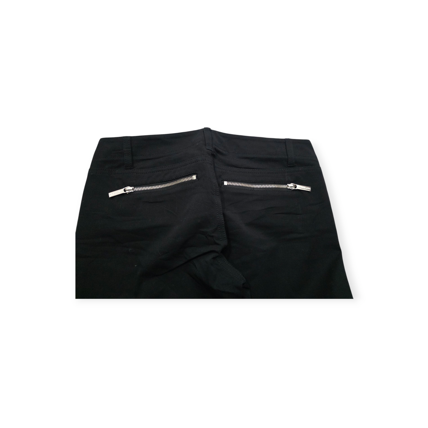 Pantalon Michael Kors Talla 4 Negro Con Cierres Plateados