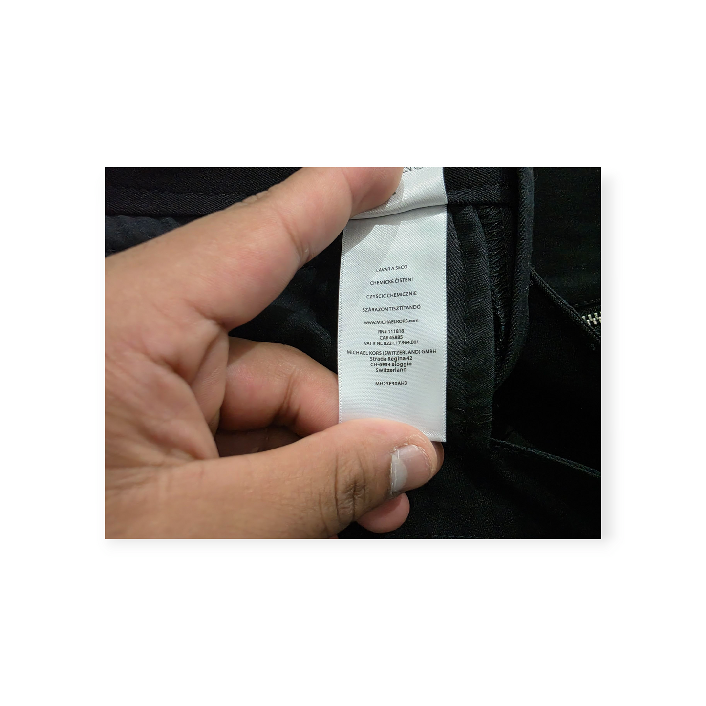 Pantalon Michael Kors Talla 4 Negro Con Cierres Plateados