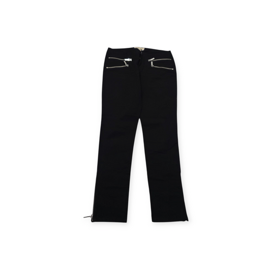 Pantalon Michael Kors Talla 4 Negro Con Cierres Plateados