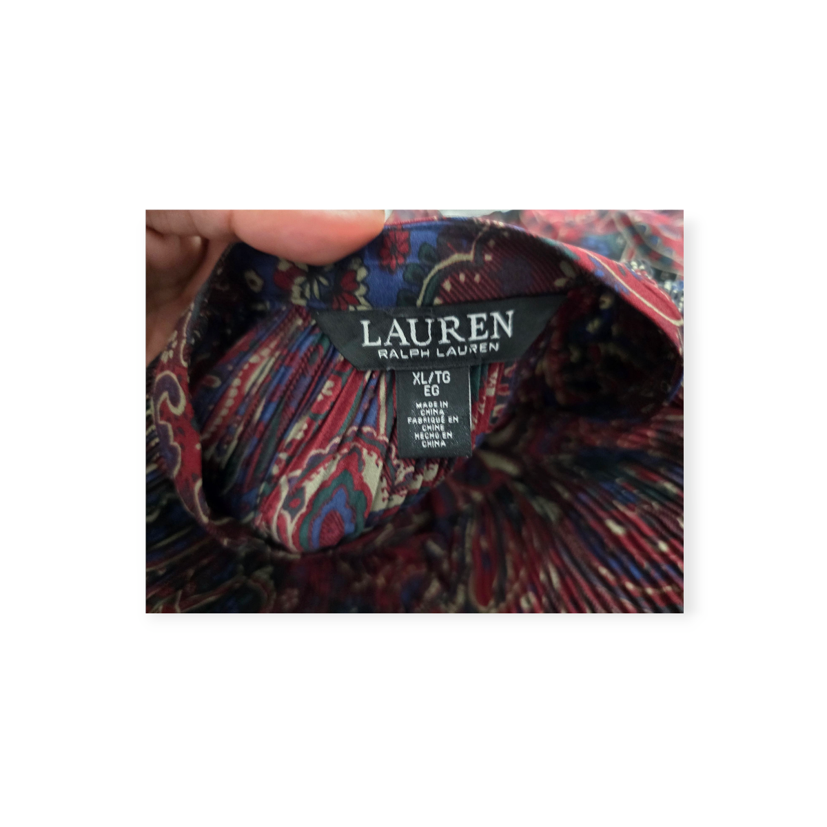Blusa Ralph Lauren Xgrande Xl Vino Con Figuras Manga Larga