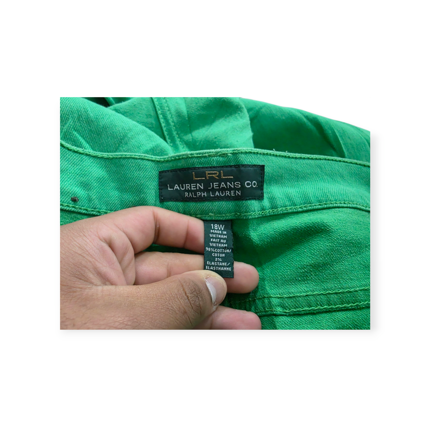 Pantalon Ralph Lauren Talla 18w Color Verde De Mujer