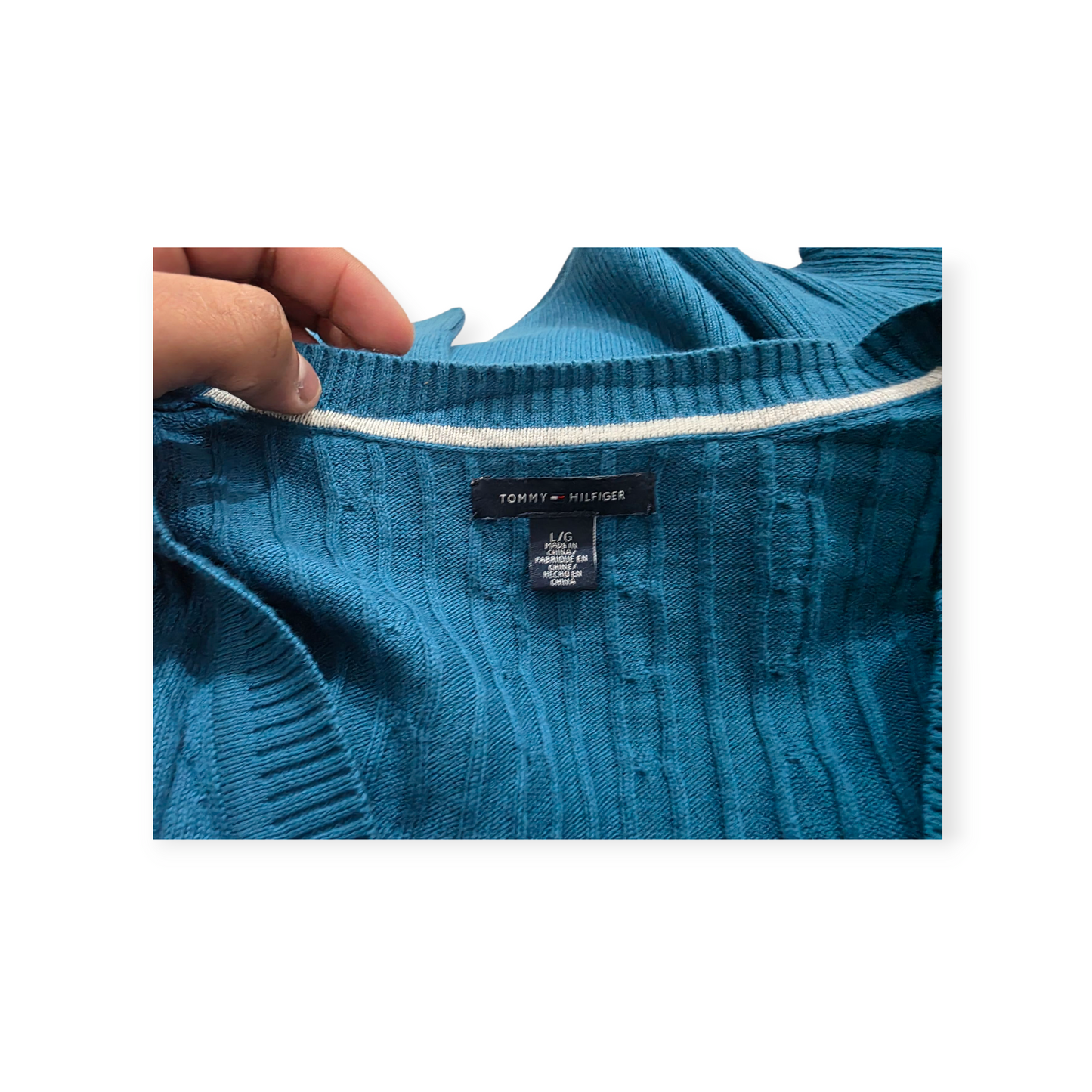 Sueter Tommy Hilfiger Grande L Azul Petróleo