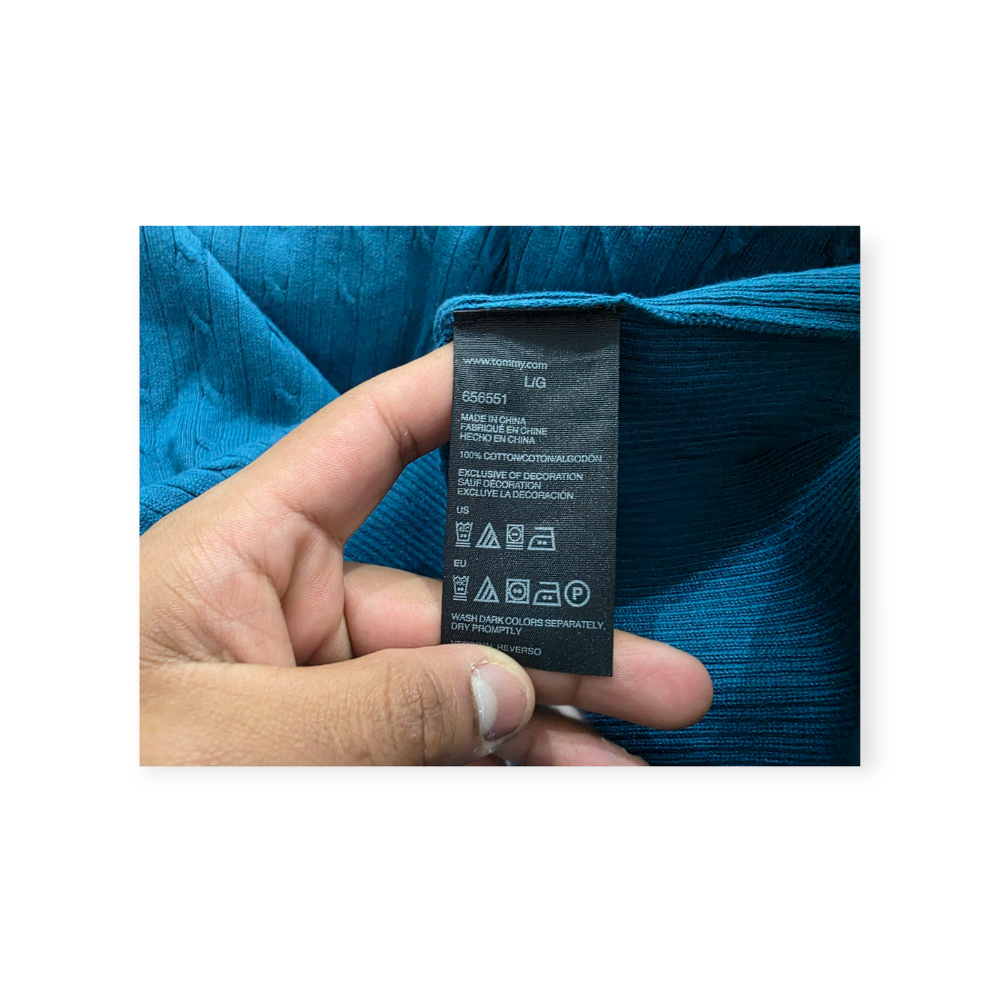 Sueter Tommy Hilfiger Grande L Azul Petróleo