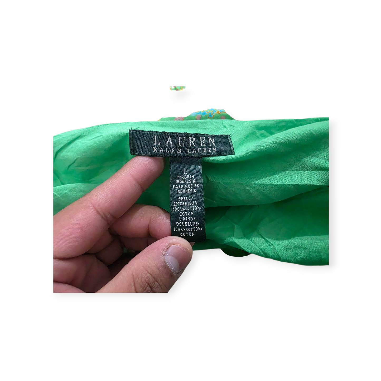 Falda Ralph Lauren Grande Verde Con Figuras
