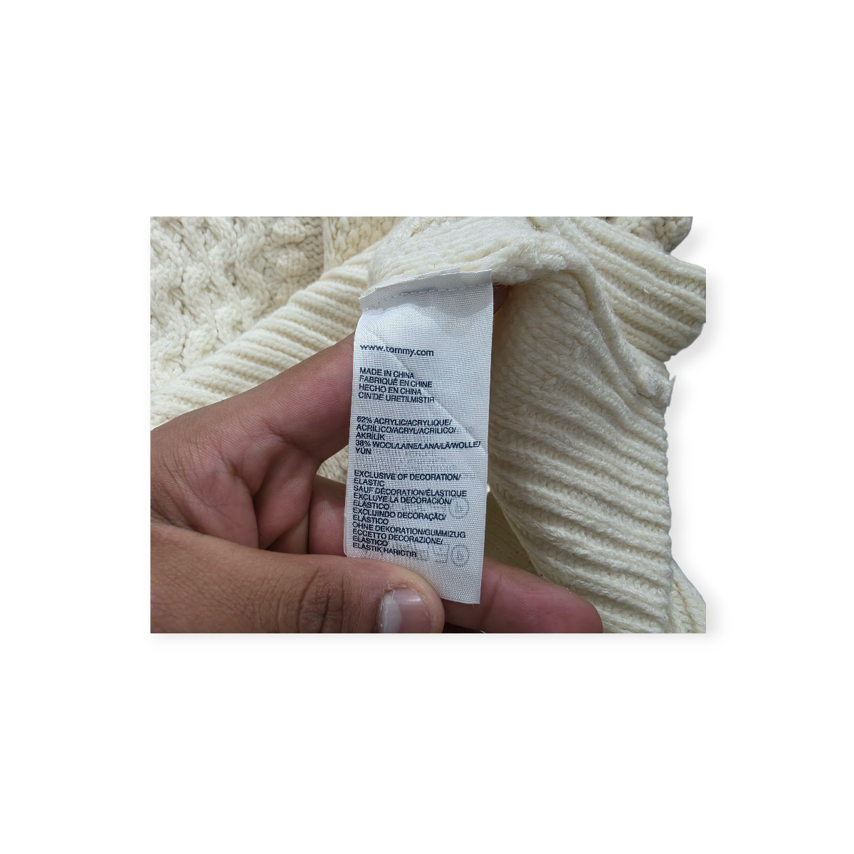 Sueter Tommy Hilfiger Chico S Beige De Lana