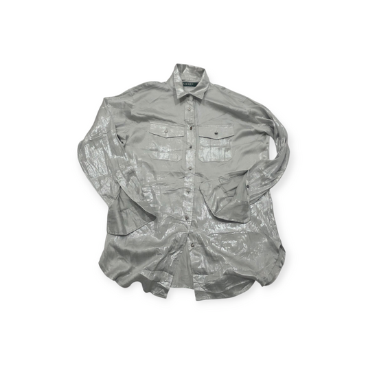 Camisa Ralph Lauren Gris Brillante Extra Chica De Mujer
