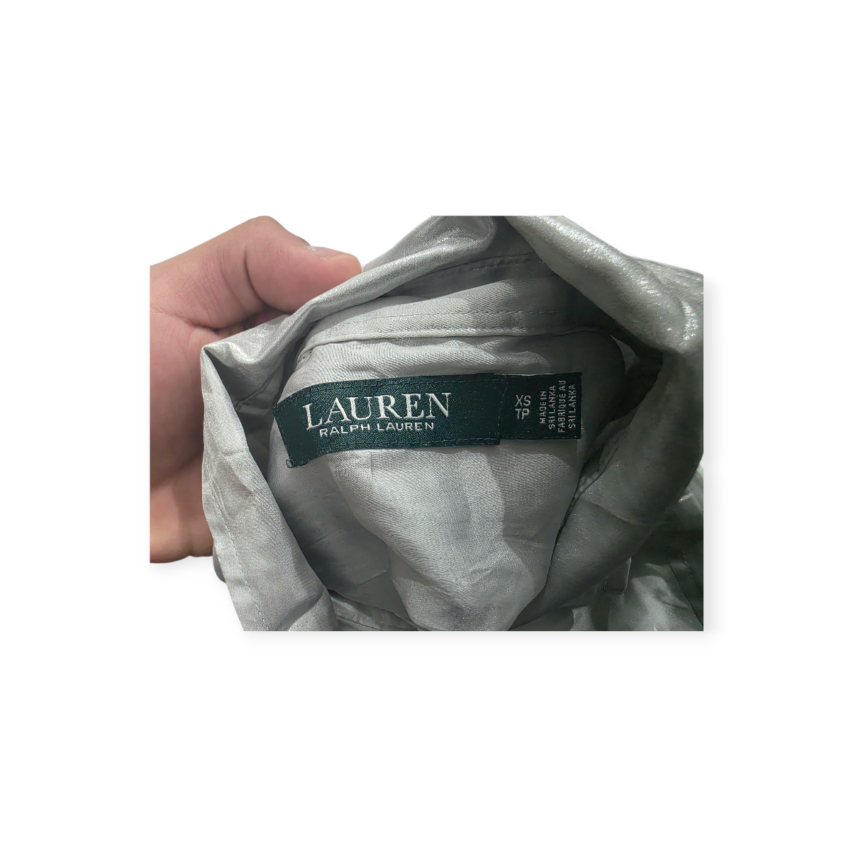 Camisa Ralph Lauren Gris Brillante Extra Chica De Mujer
