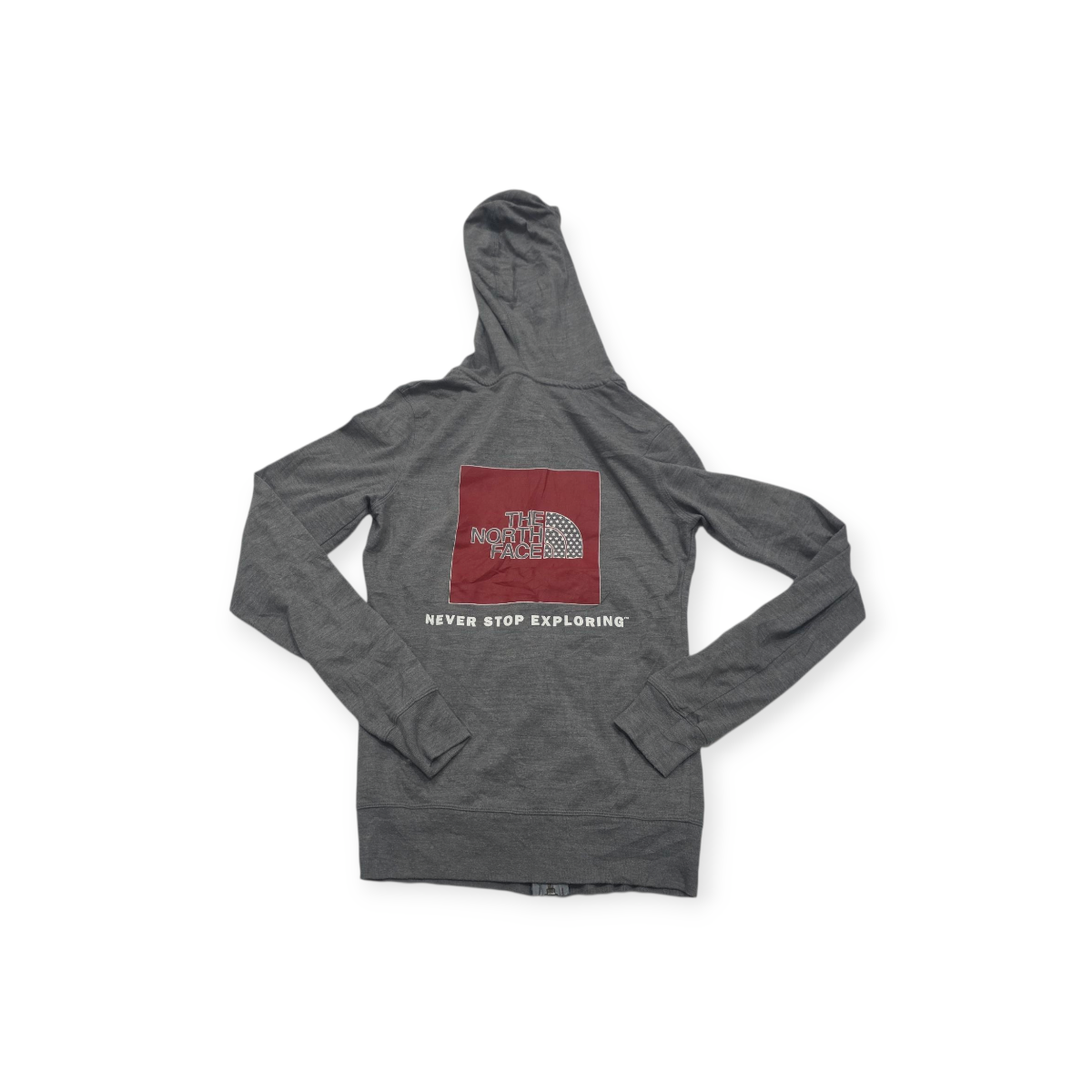 Sudadera The North Face Xchica Xs Cierre Completo Gris Rojo