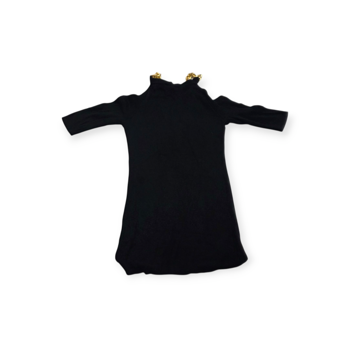 Vestido Michael Kors Chico S Negro Con Cadena Dorada