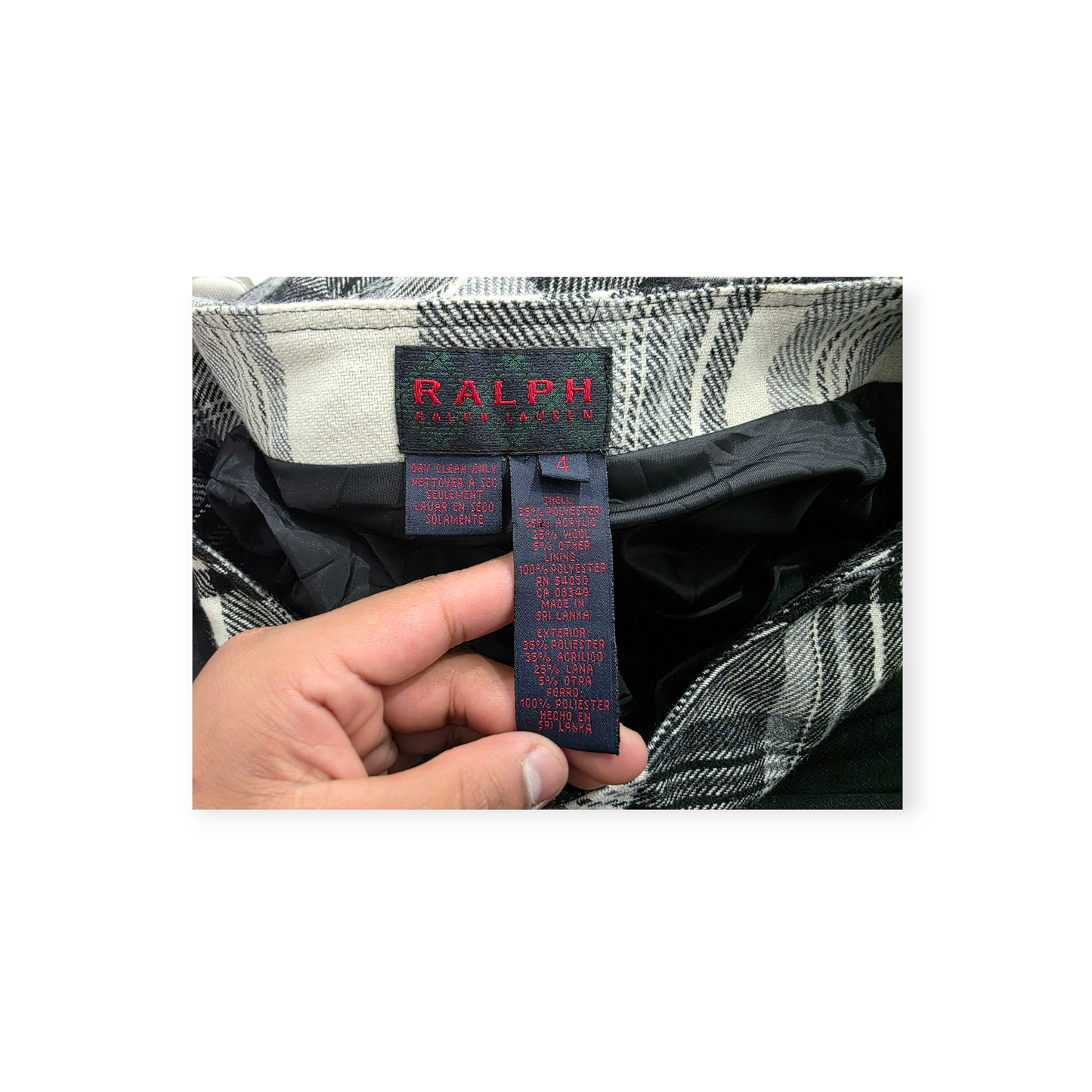 Falda Ralph Lauren De Lana Talla 4 Color Gris