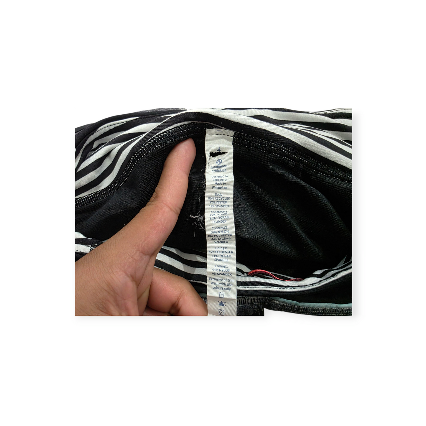 Short Lululemon Talla 4 Gris Con Negro