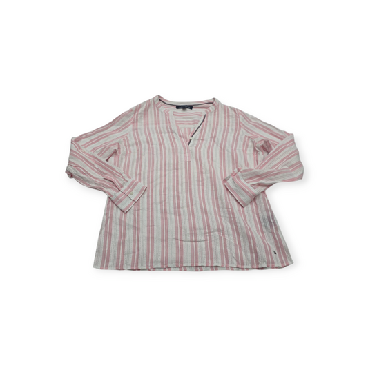 Blusa Tommy Hilfiger Mediana M Rosa Claro Con Blanco