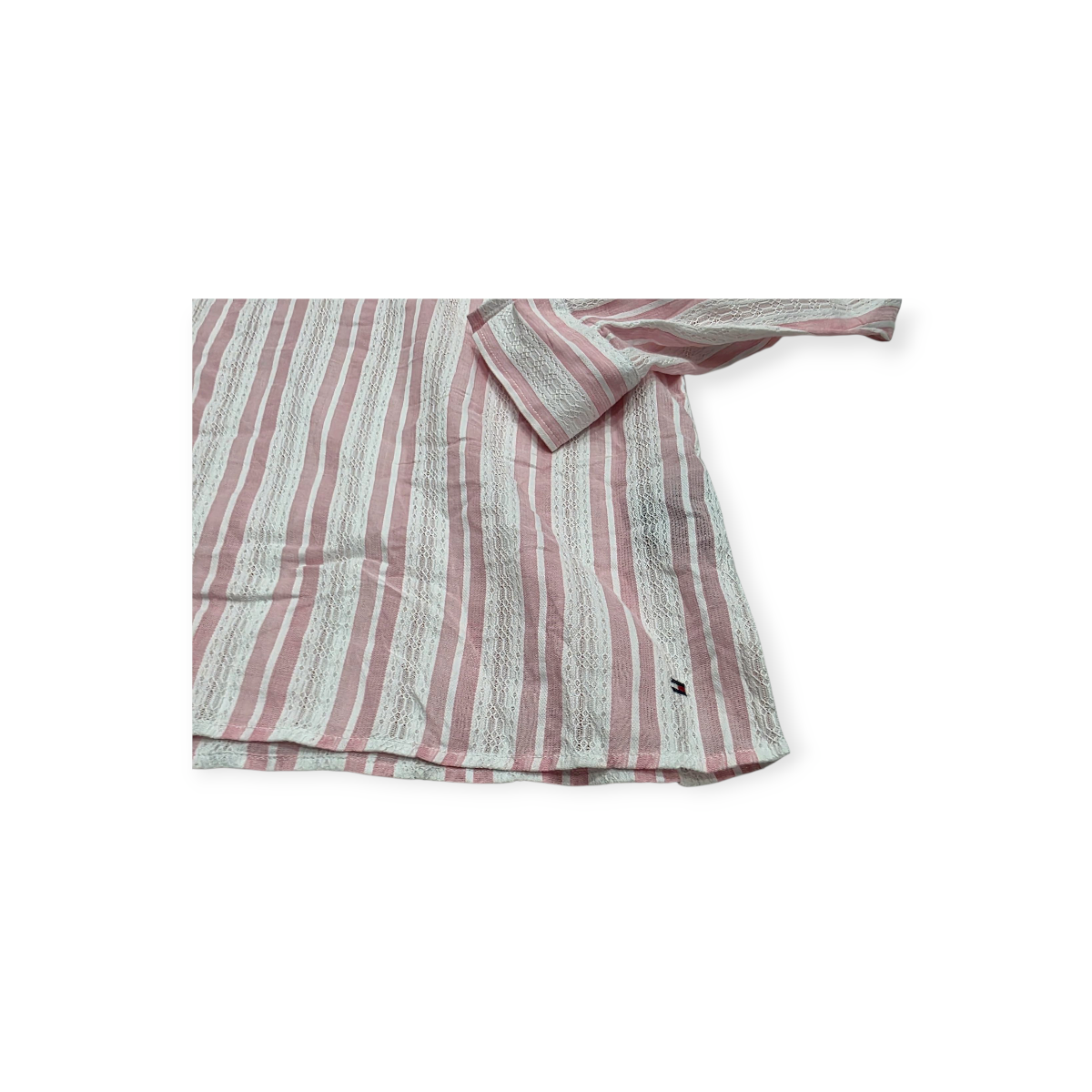 Blusa Tommy Hilfiger Mediana M Rosa Claro Con Blanco