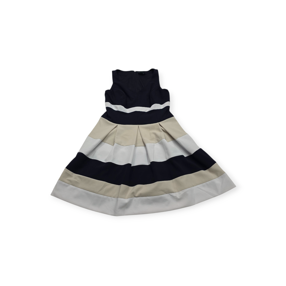 Vestido Ralph Lauren Talla 8 Petite Negro Con Beige