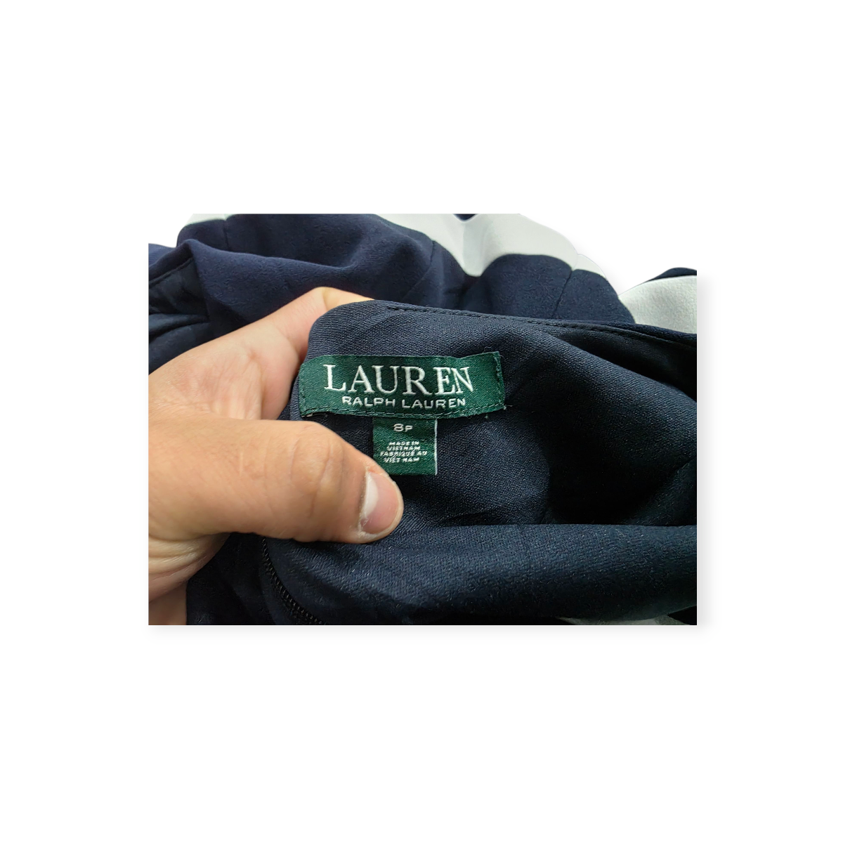 Vestido Ralph Lauren Talla 8 Petite Negro Con Beige