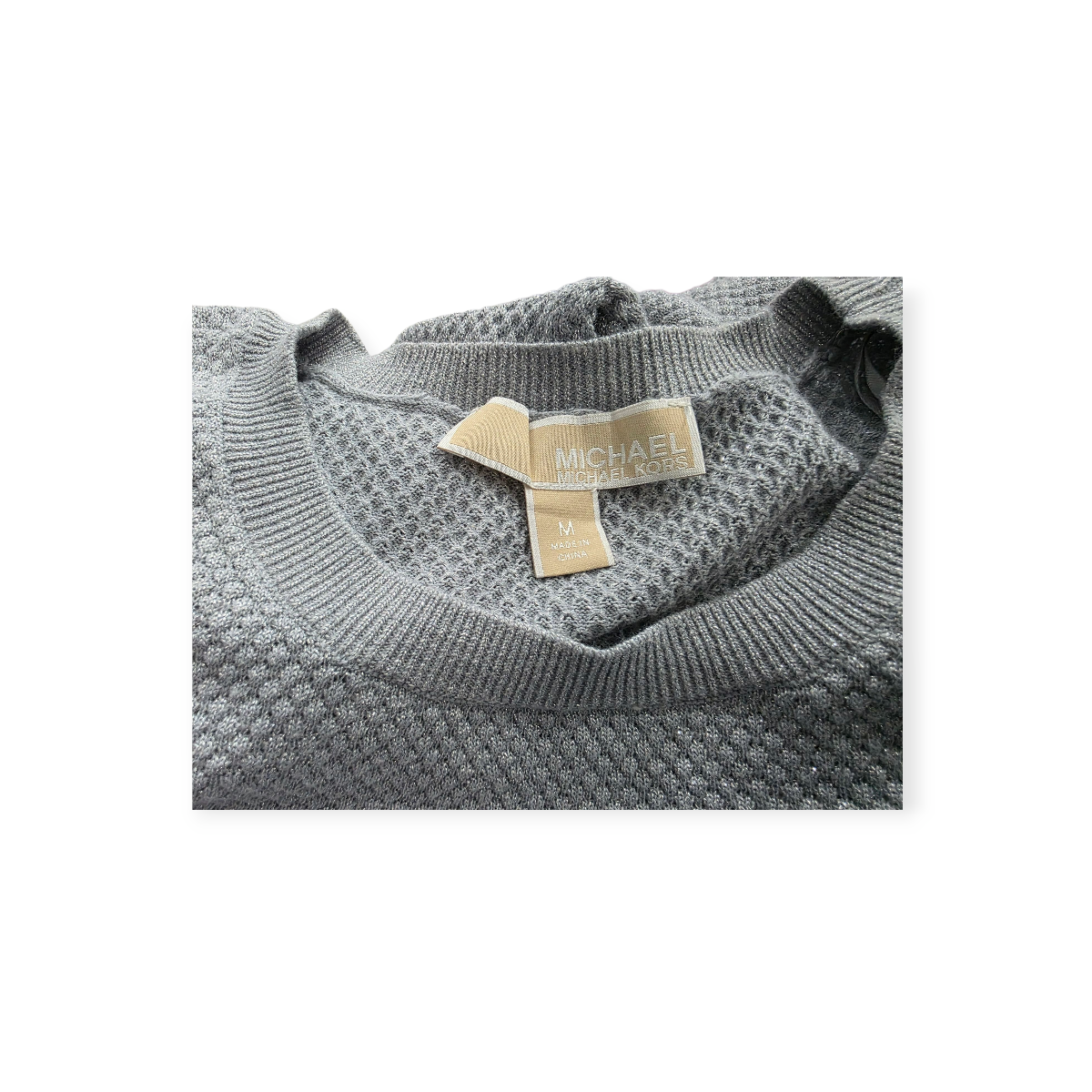 Sueter Michael Kors Mediana M Plateado Con Olanes