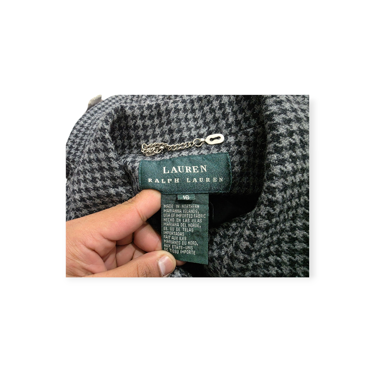 Abrigo Corto Ralph Lauren Talla 16 Gris De Mujer