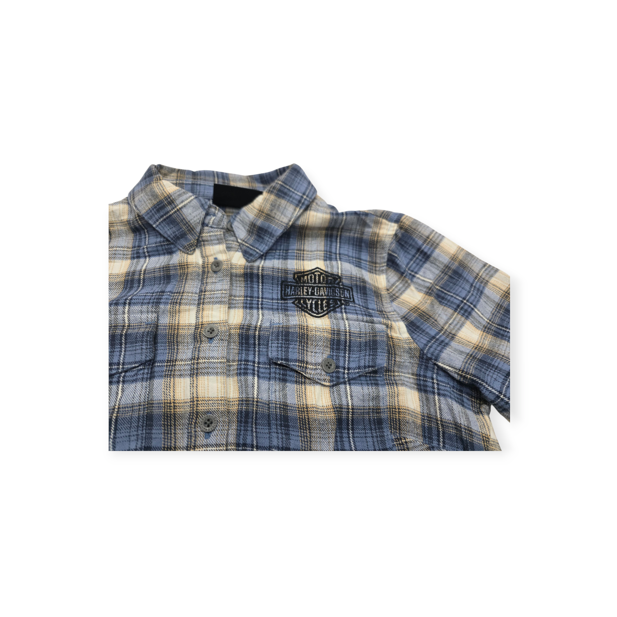 Camisa Harley Davidson De Mujer Xchica Xs Azul Con Beige