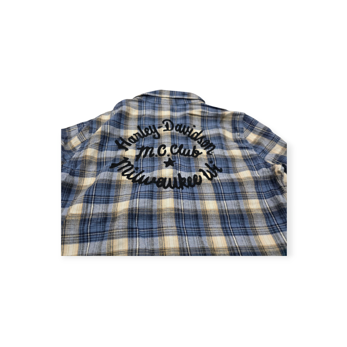Camisa Harley Davidson De Mujer Xchica Xs Azul Con Beige