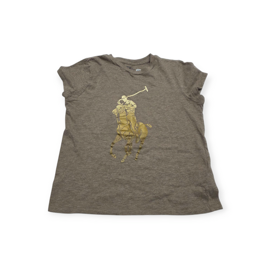 Playera Polo Ralph Lauren Xchico Xs Cafe Claro Con Dorado