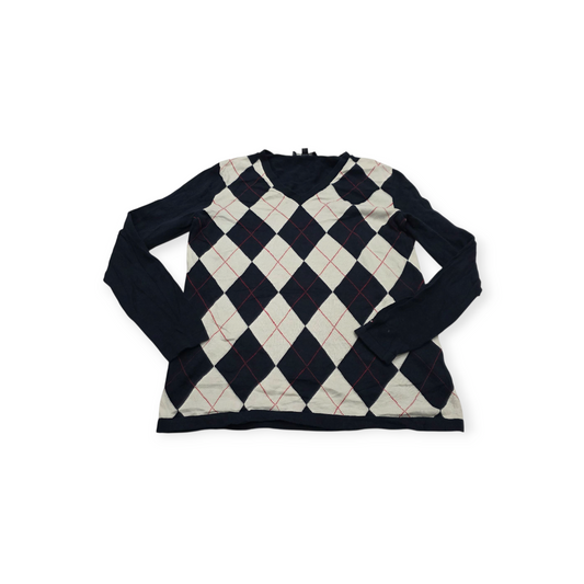 Sueter Tommy Hilfiger Mediana M Azul Con Rombos De Mujer