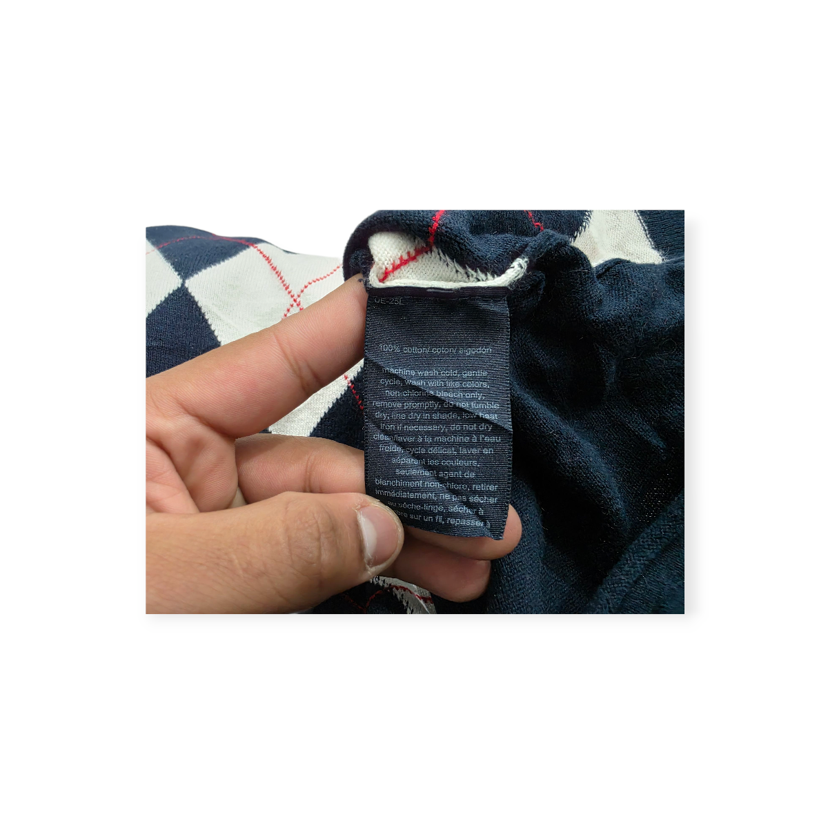 Sueter Tommy Hilfiger Mediana M Azul Con Rombos De Mujer