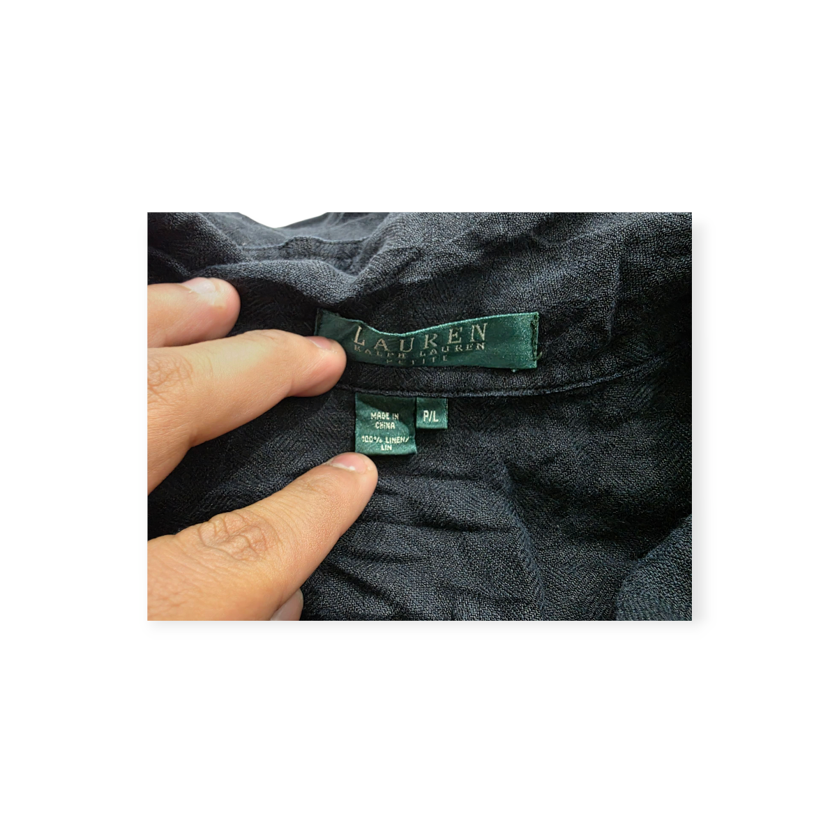 Camisa Ralph Lauren De Lino Grande L Color Negro De Mujer