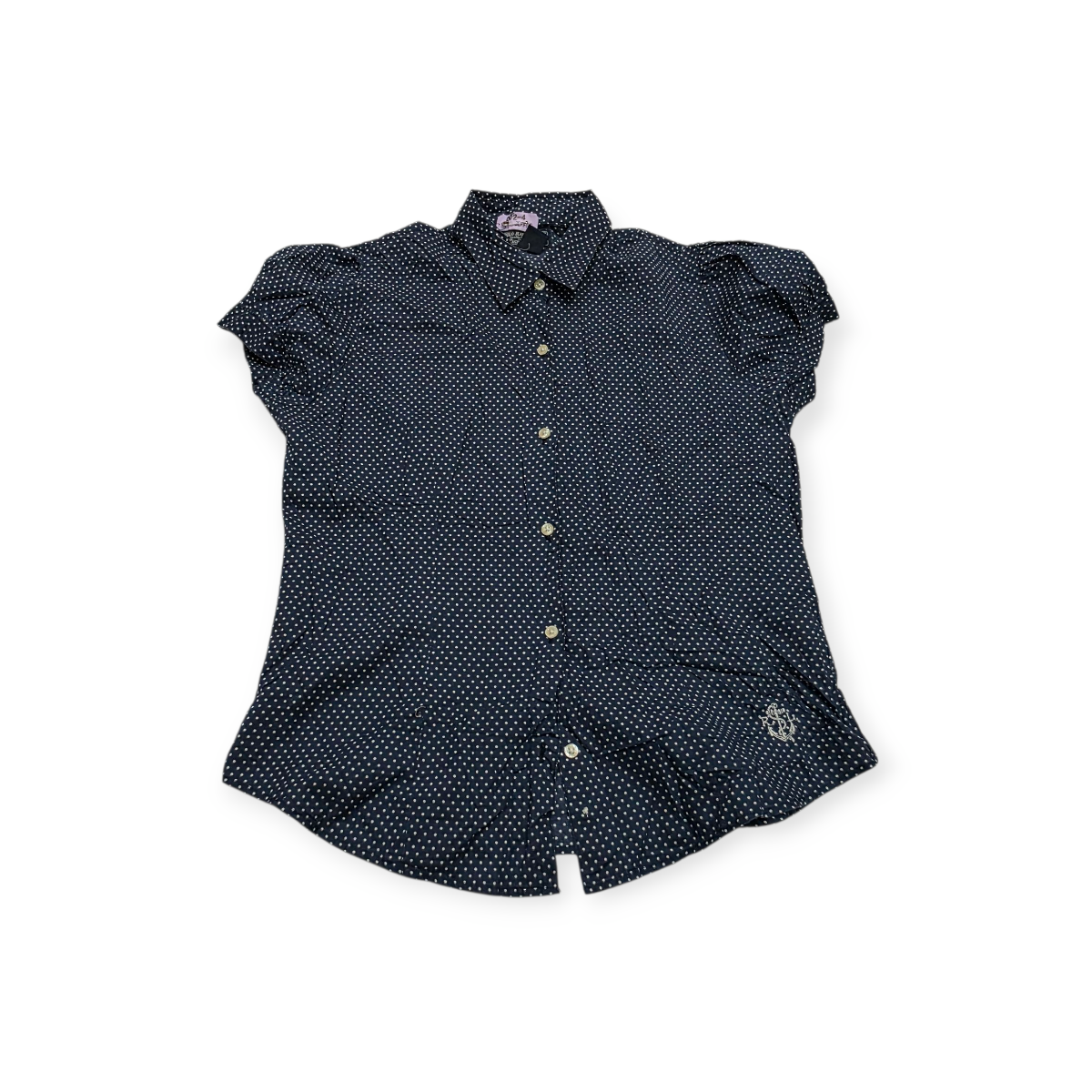 Camisa Polo Jeans Company Grande L Azul Lunares Manga Corta