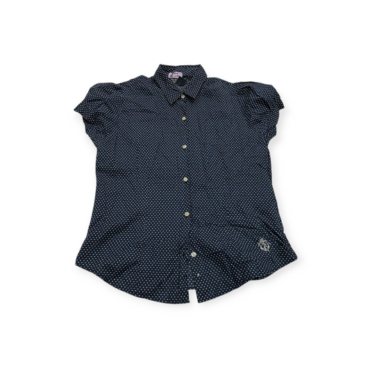 Camisa Polo Jeans Company Grande L Azul Lunares Manga Corta