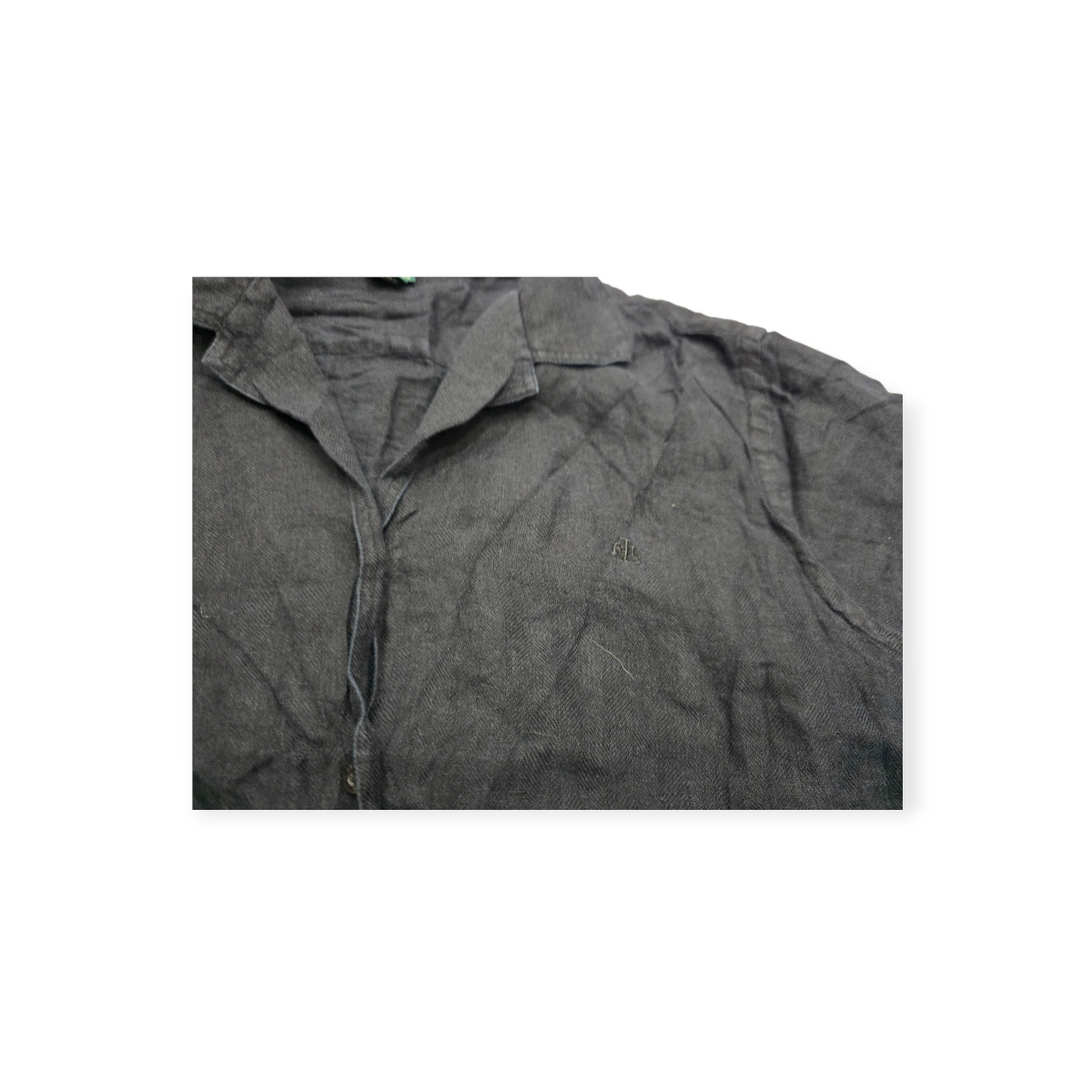 Camisa Ralph Lauren De Lino Grande L Color Negro De Mujer