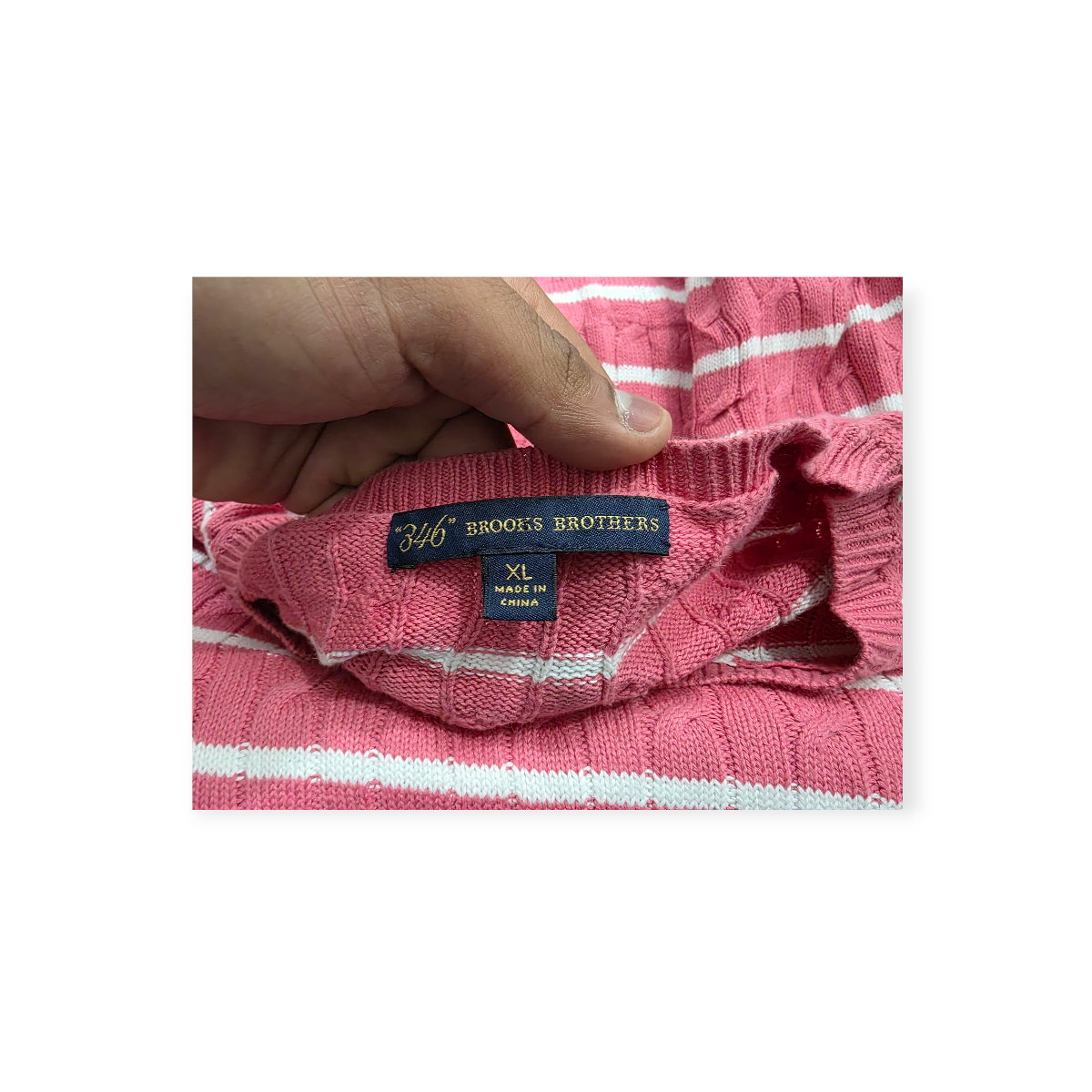 Sueter Brooks Brothers Xgrande Xl Coral Oscuro Con Lineas