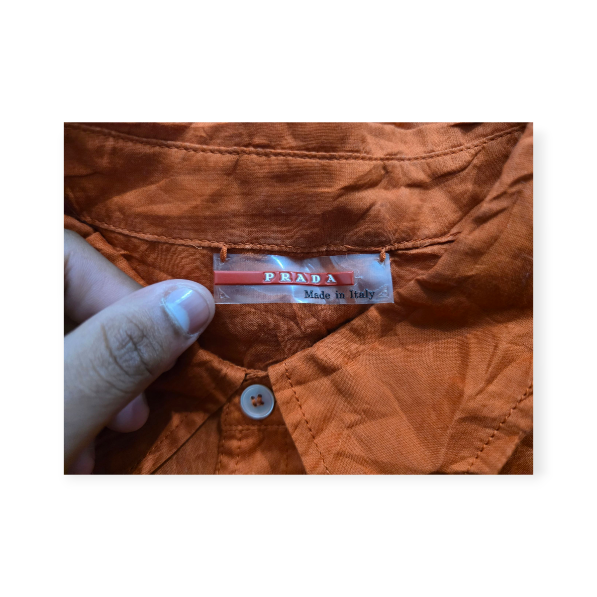 Camisa Prada De Mujer Xgrande Xl Naranja Manga Corta