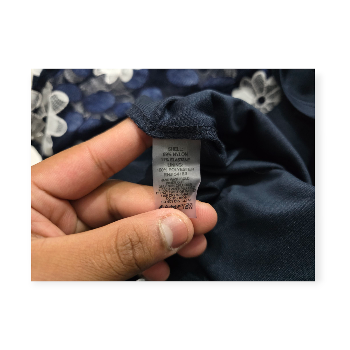 Vestido Tommy Hilfiger Talla 12 Azul Marino Floreada