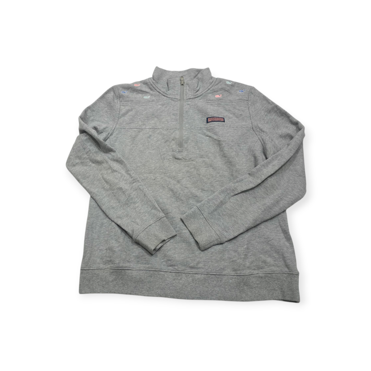 Sudadera Vineyard Vines Grande L Gris Medio Cierre De Mujer