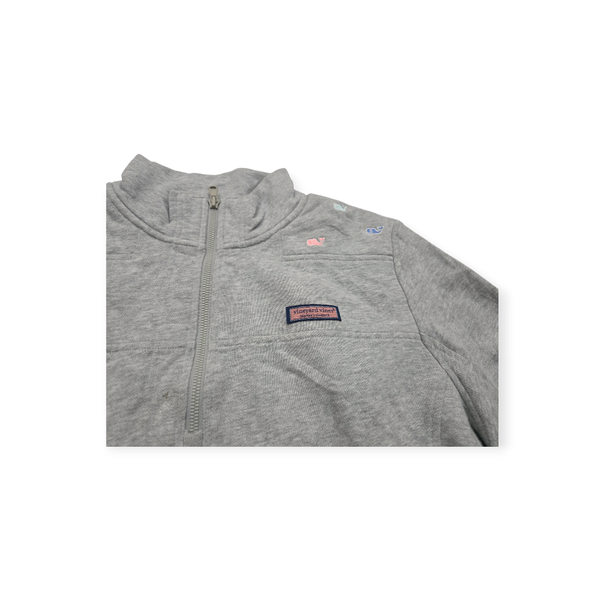 Sudadera Vineyard Vines Grande L Gris Medio Cierre De Mujer