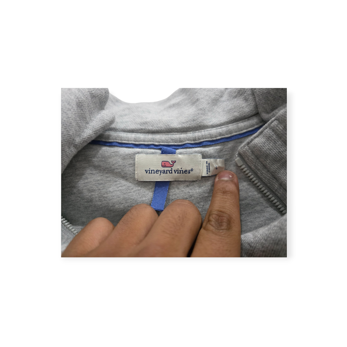 Sudadera Vineyard Vines Grande L Gris Medio Cierre De Mujer