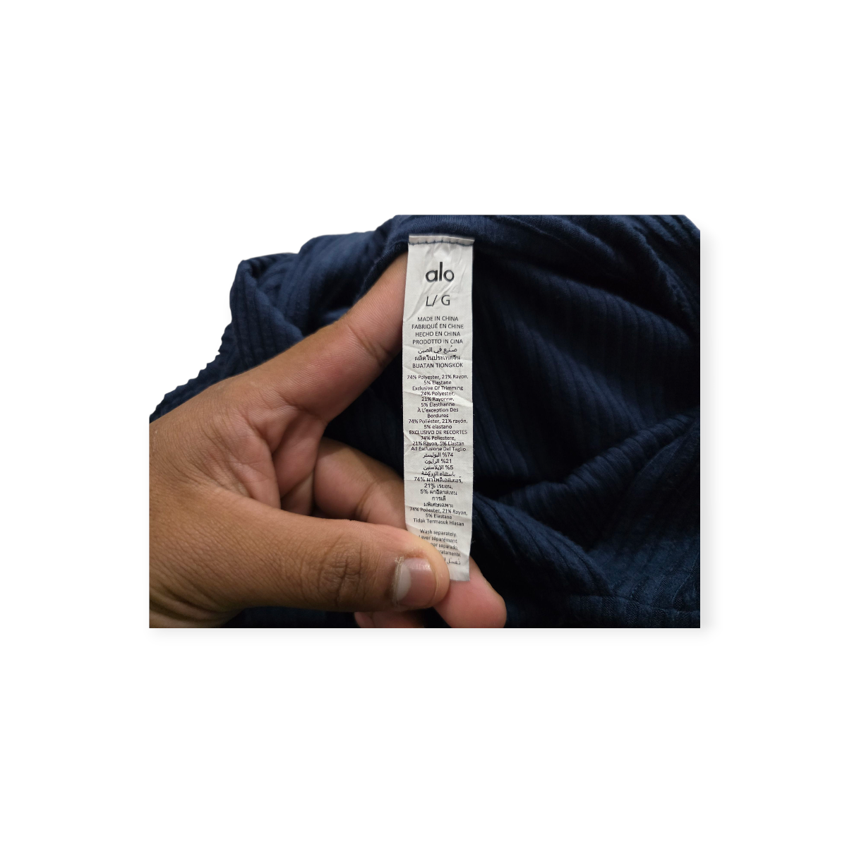 Sudadera Corta Alo Yoga Grande L Azul Marino