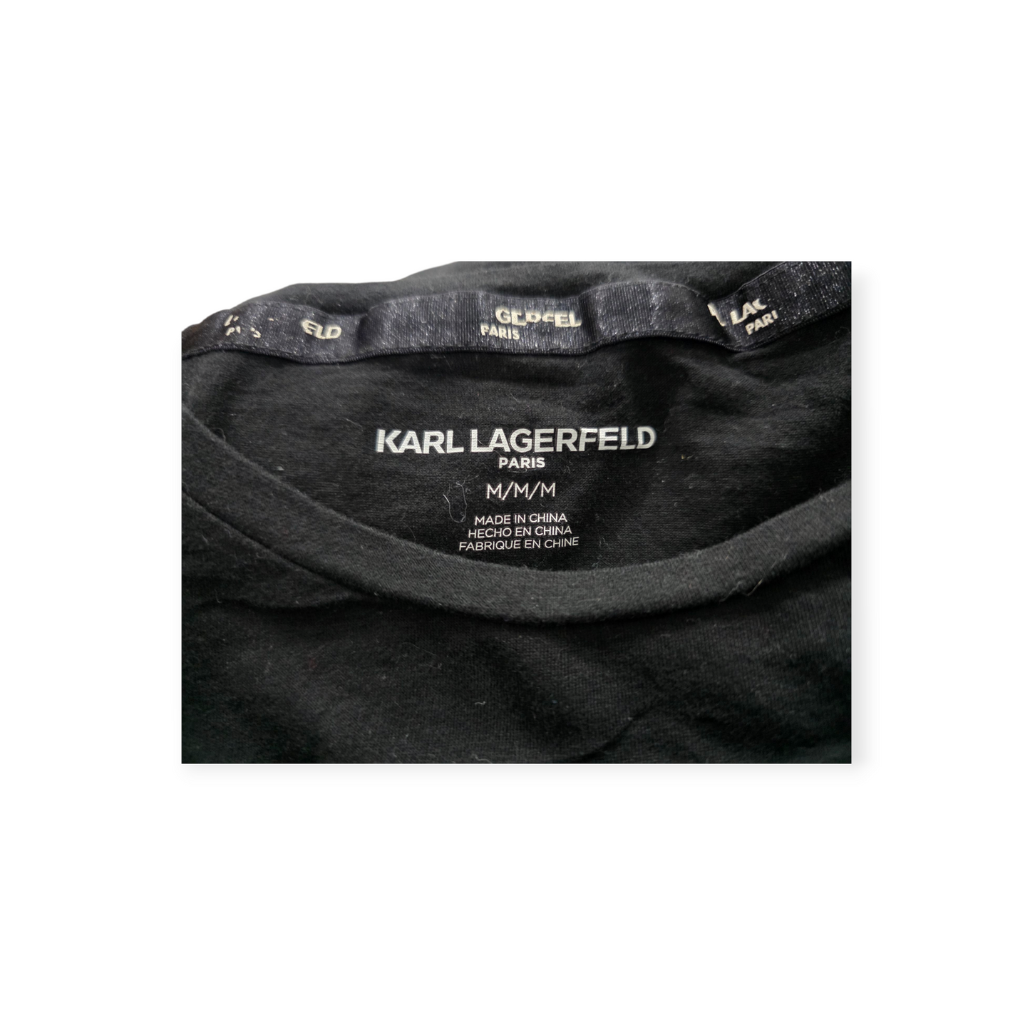 Playera Karl Lagerfeld Mediana M Negra Manga Corta