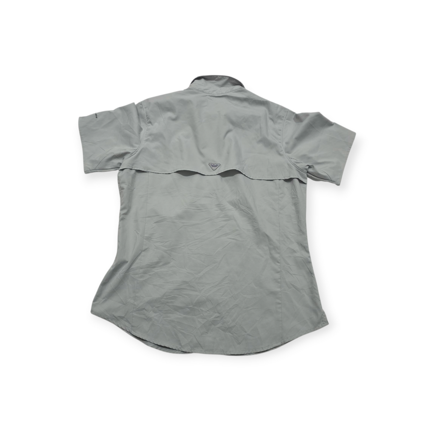 Camisa Columbia Pfg De Mujer Gris Manga Corta