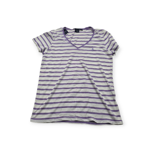 Playera Ralph Laurensport Mujer Grande L Blancac/lineas Lila